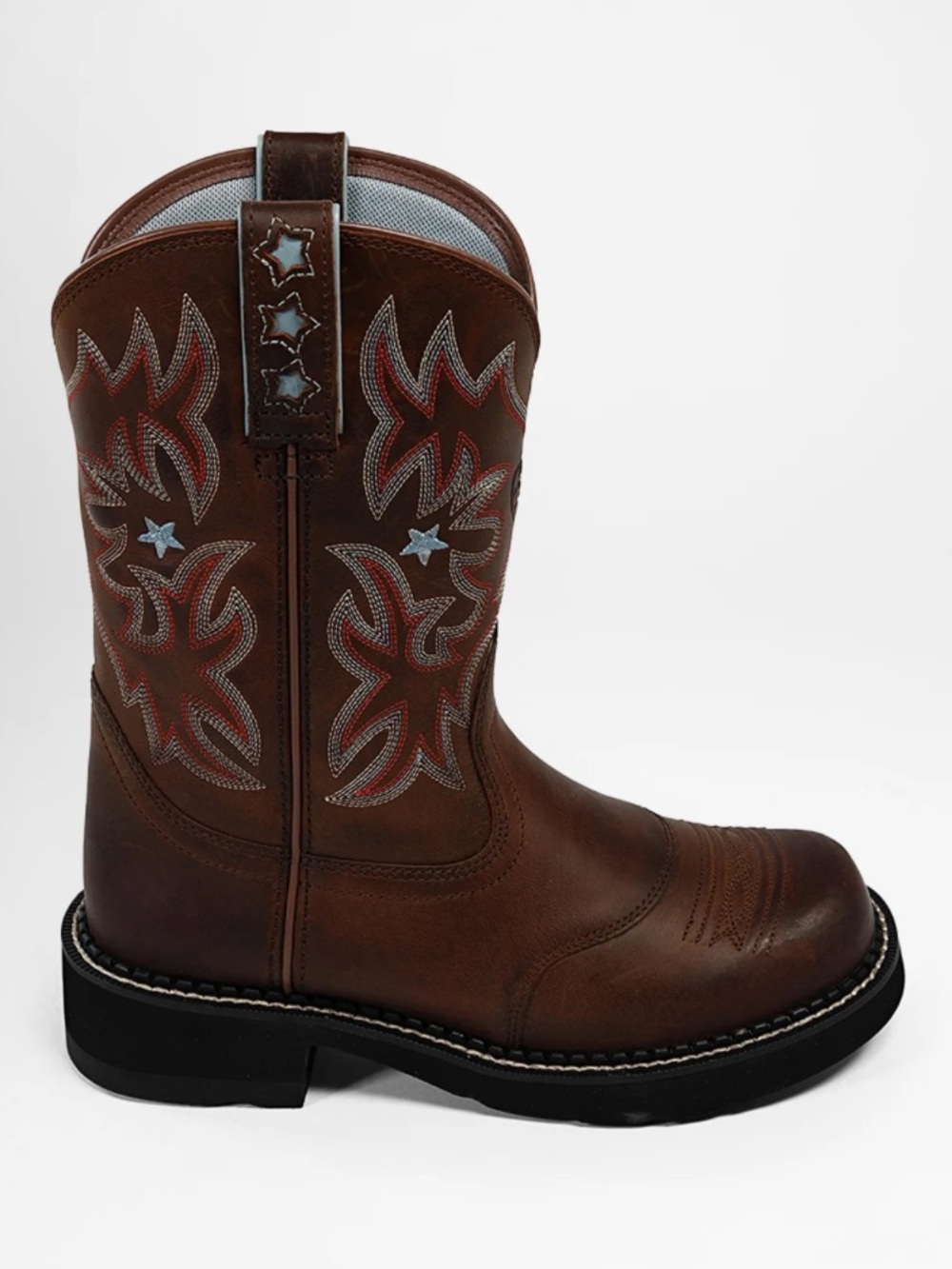Ariat Probably Western Boot Driftwood Leather Star Brown Blue Rodeo Country 7